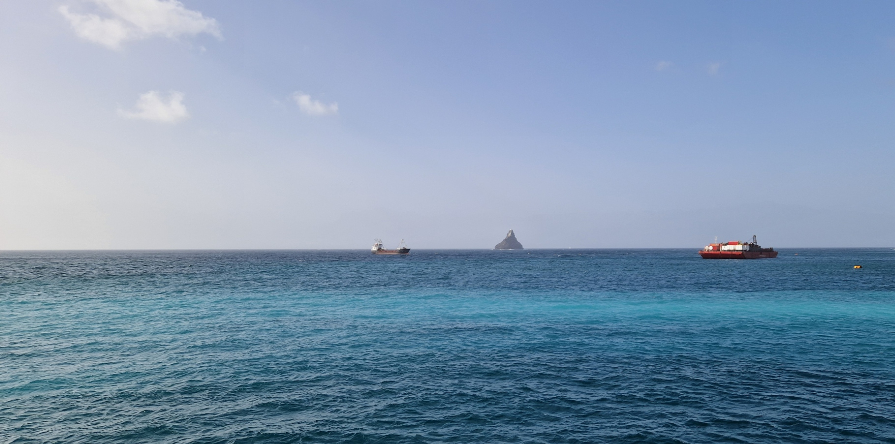 The island Sao Tome is invisible thanks to the dusty haze